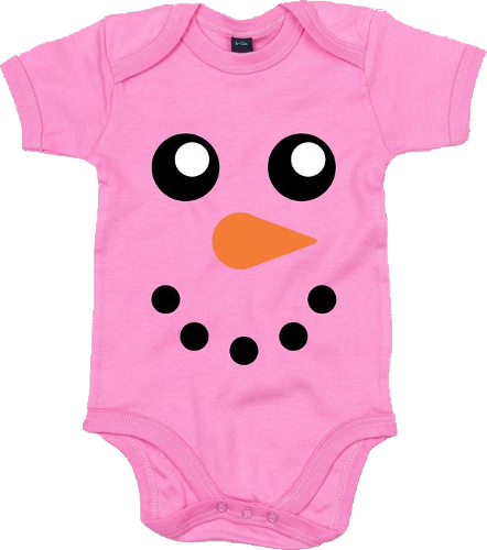 Snowman Face Babygrow - Infant Bodysuit (442x500), Png Download