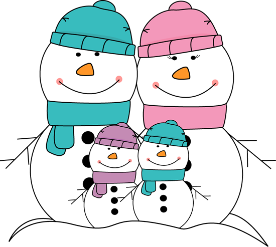 Snowman Clipart Pregnant - Snowman Family Clipart (550x493), Png Download