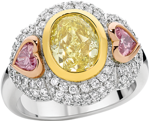 Previous - Trilogy Rings Pink Diamonds (320x406), Png Download