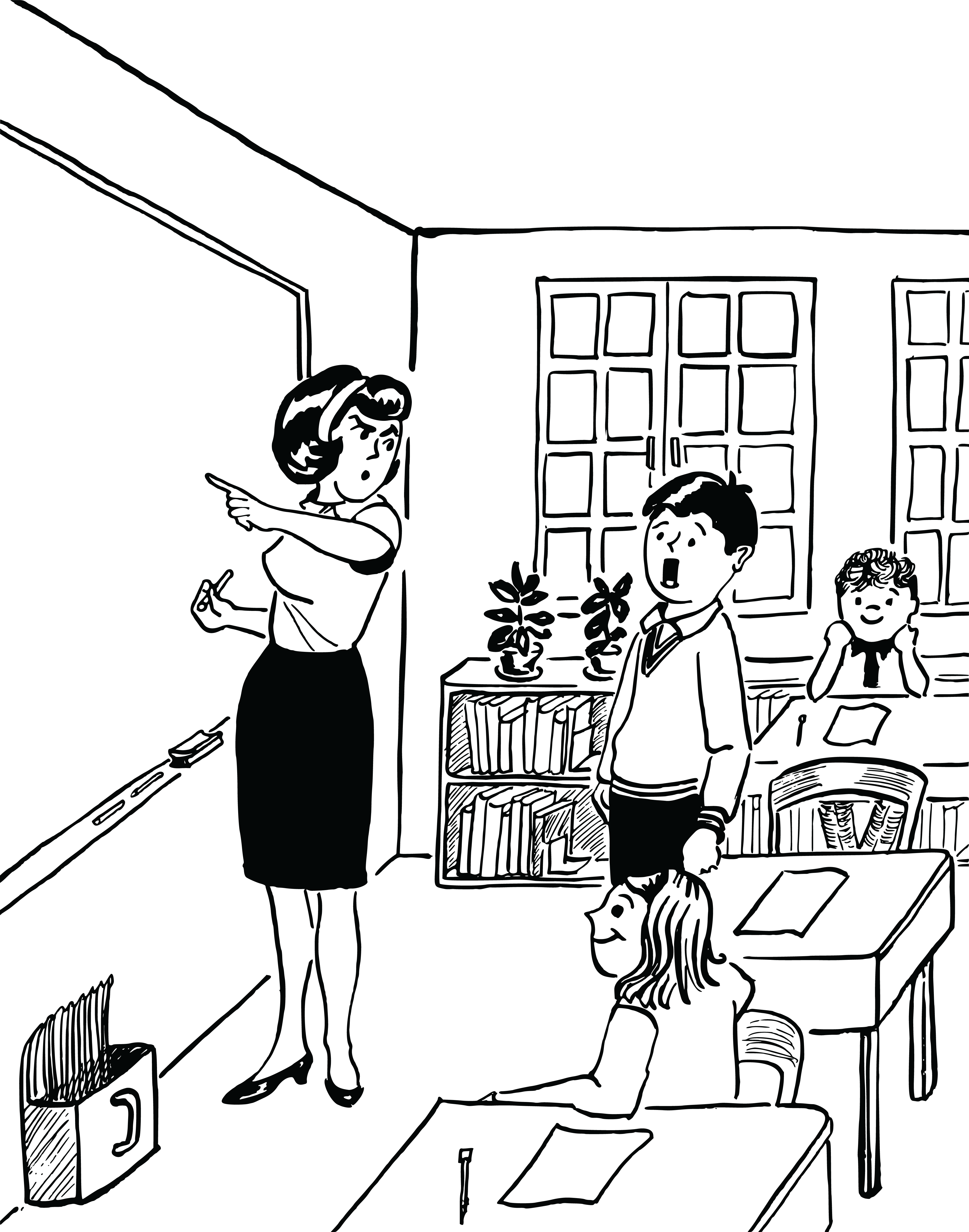 , , - Teacher And Student Drawing (4000x5088), Png Download