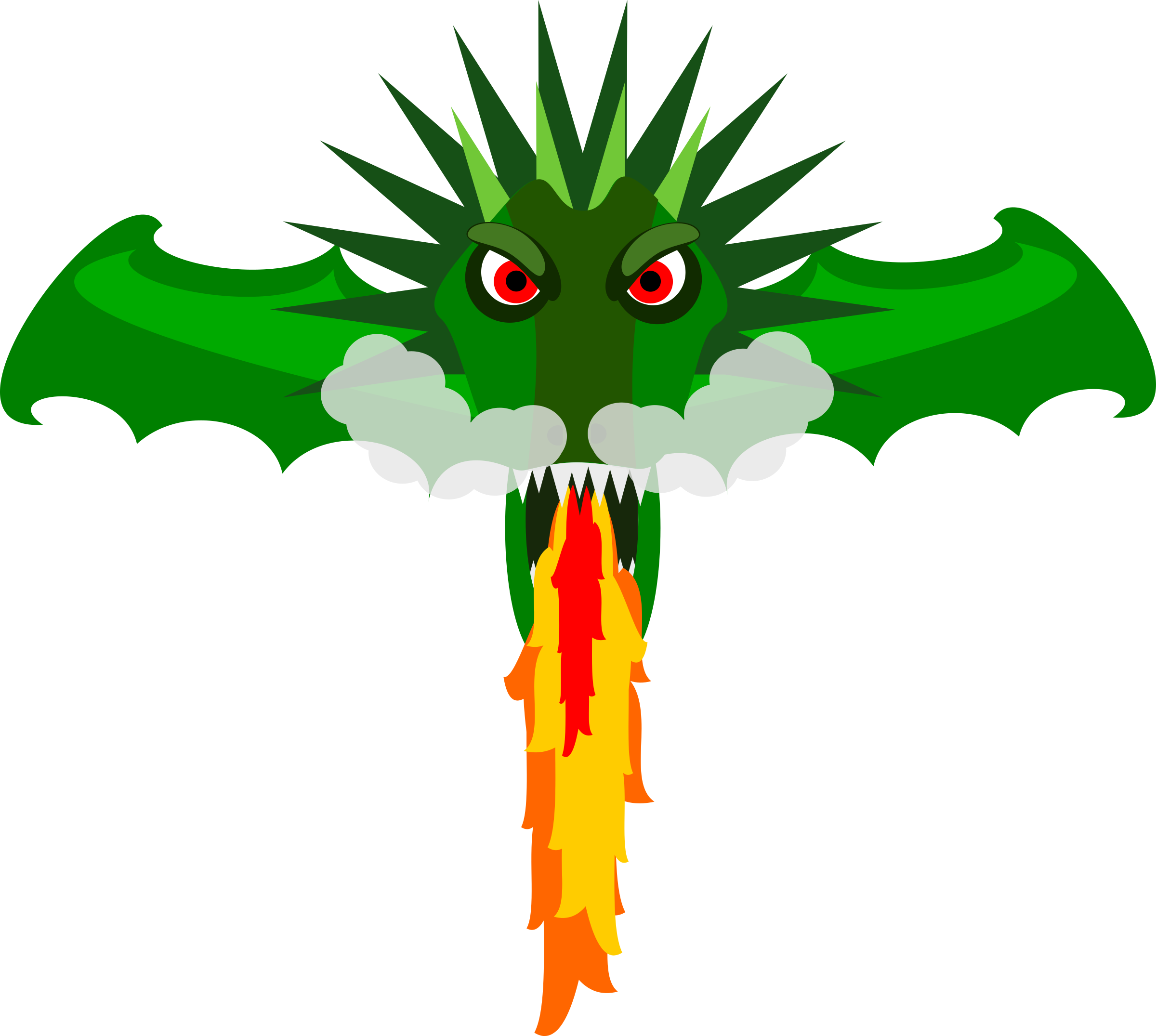 Graphic Transparent Library Big Image Png - Animated Dragon Breathing Fire (2400x2151), Png Download