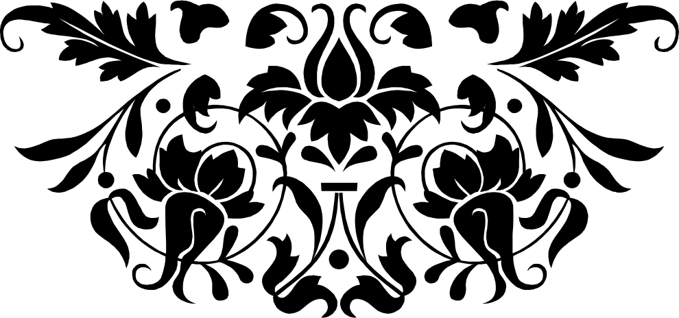 Monogram Letters - Boston Warehouse Black And White Bold Rococo Print (990x464), Png Download