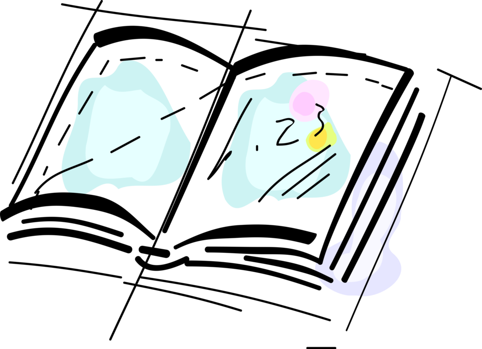 Vector Illustration Of Open Magazine Or Book Contains (967x700), Png Download