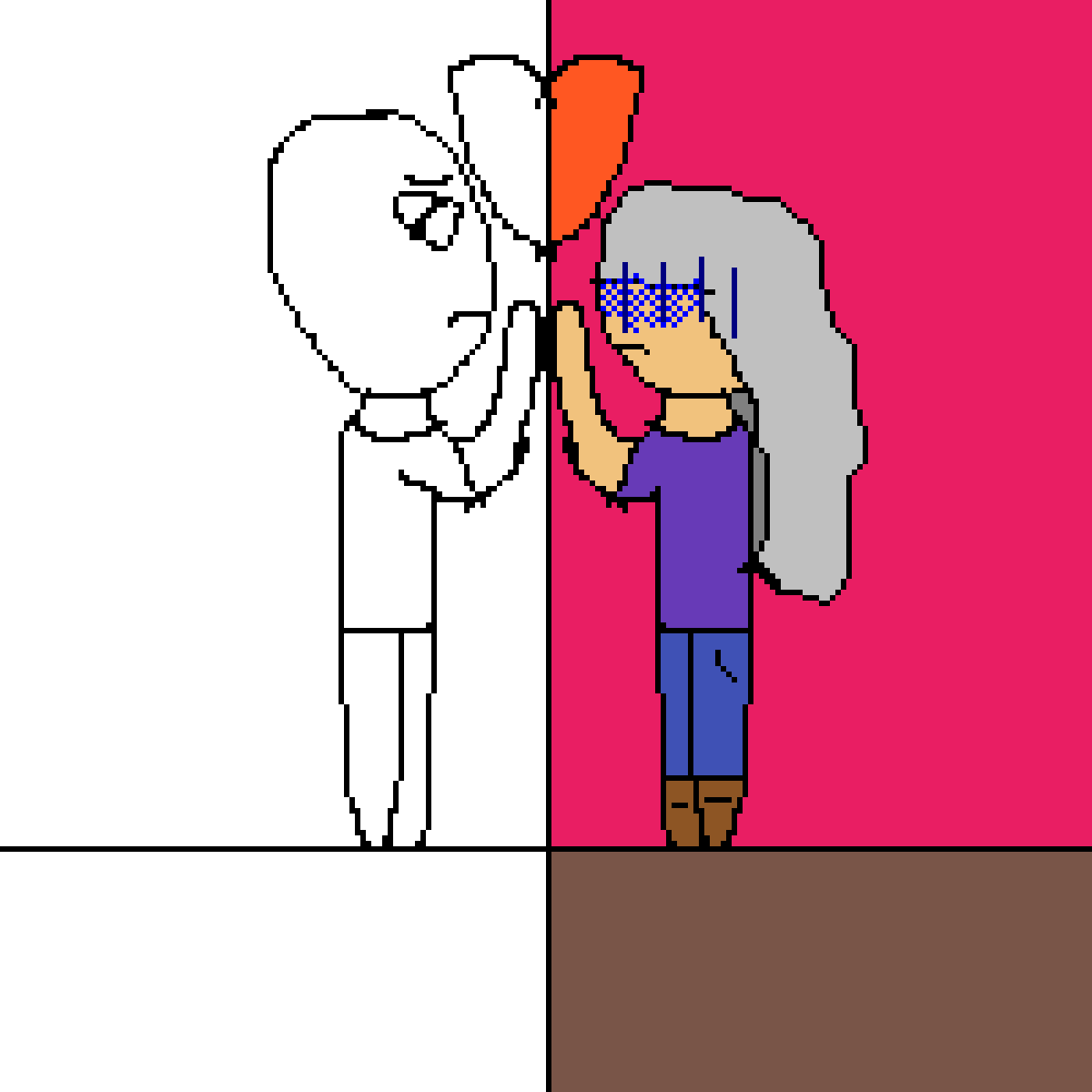 Heartbreak Wall Collab - Cartoon (1200x1200), Png Download