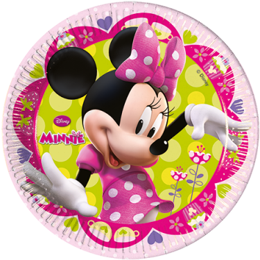 Disney Minnie Party Paper Plates - 8 Disney Minnie's Bow-tique Pink Paper Party Plates (400x400), Png Download