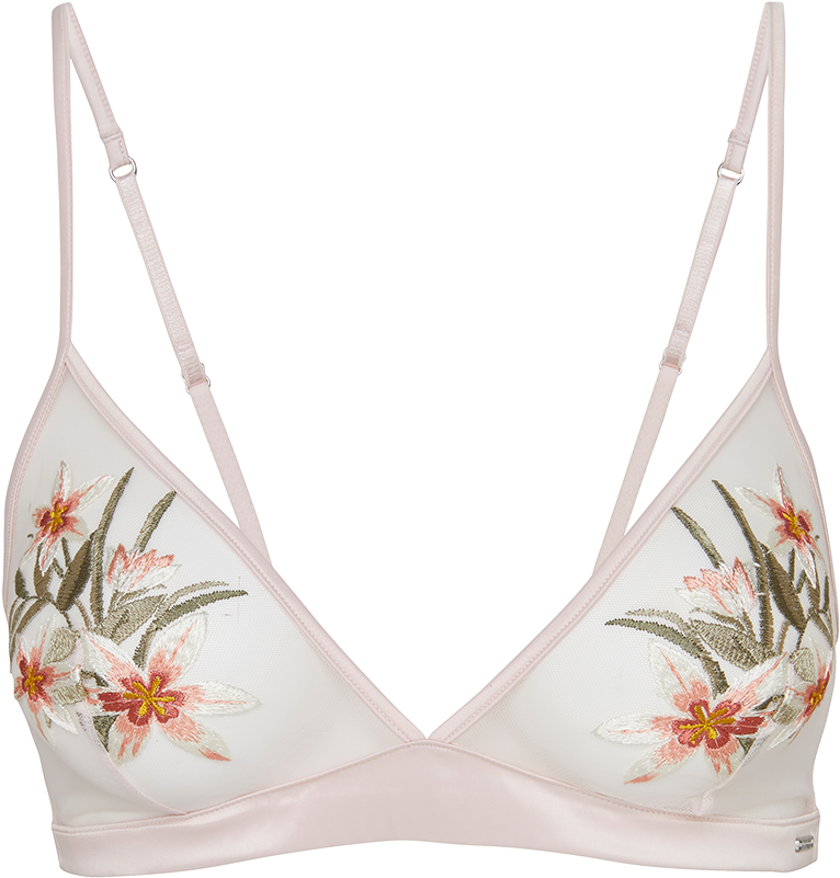 Bralette With Embroidery Pink - Embroidery (888x888), Png Download