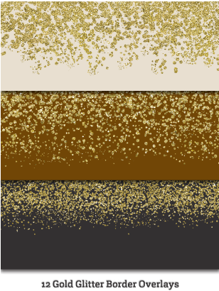 Different High-resolution Gold Glitter Border Overlays, - Will You Be My Bridesmaid Gold Greeting Cards (307x463), Png Download