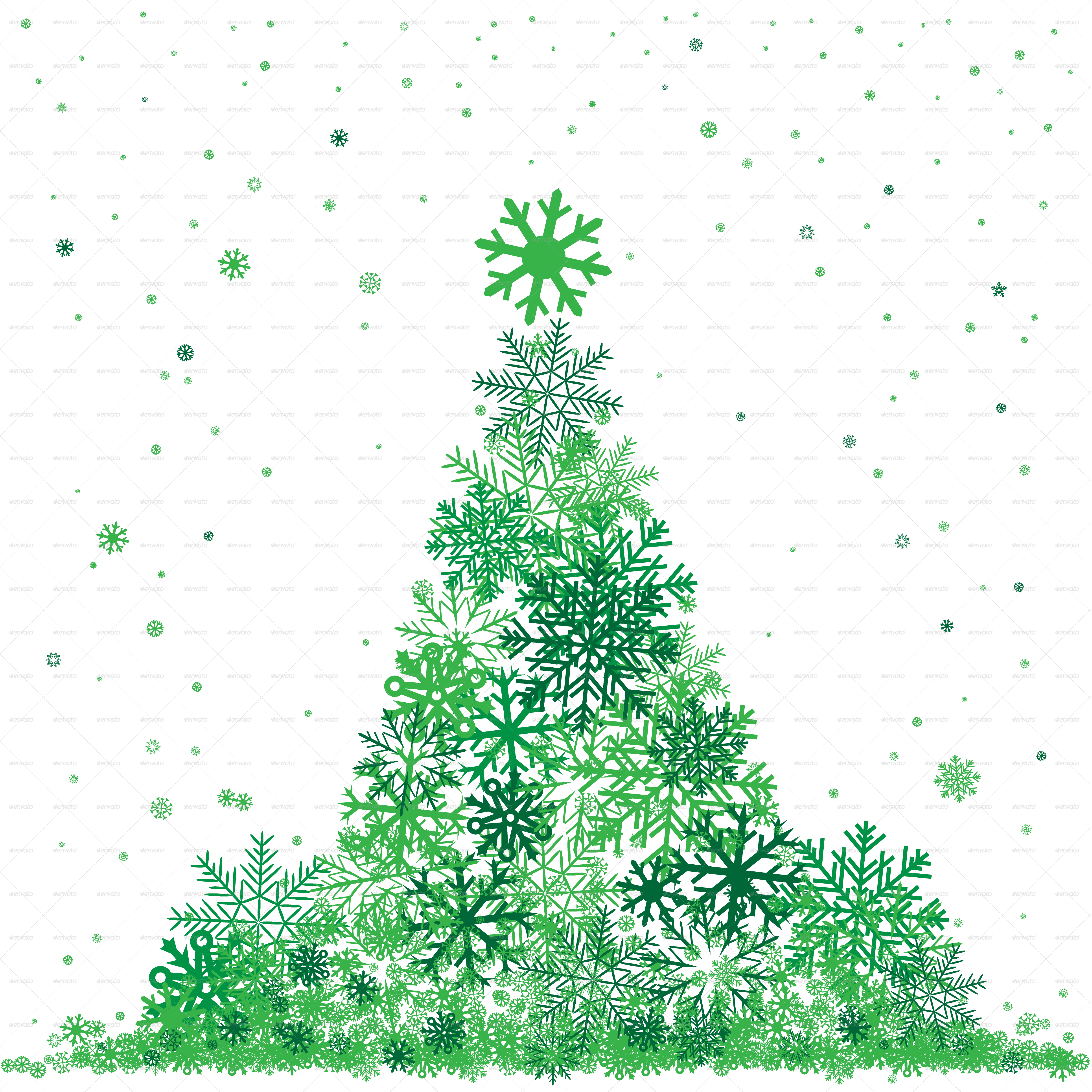 Snow Feer Tree With Red Star Snow Feer Tree With Red - Tree (4961x4961), Png Download