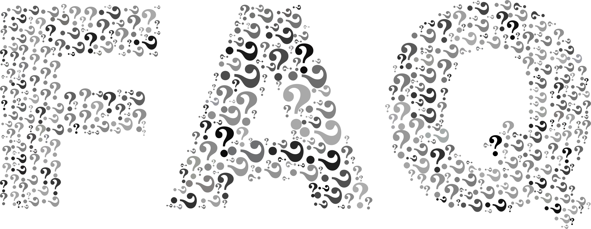 This Free Icons Png Design Of Faq Word Cloud Grayscale (2328x902), Png Download