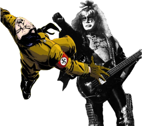 Vinnie Vincent Was Fired From Kiss Because He Was 'too - Hitler Rock And Roll (500x443), Png Download