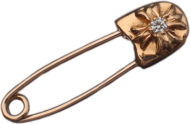 Decorated Safety Pin - Chrome Heart Diamond Safety Pin (800x640), Png Download