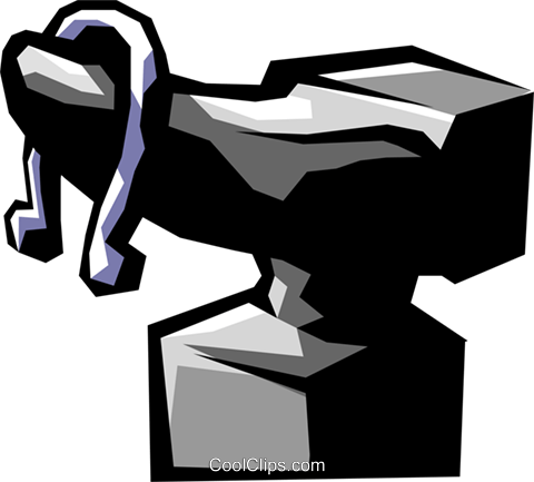 Anvil And Horseshoe Royalty Free Vector Clip Art Illustration - Yunque Dibujo (480x433), Png Download