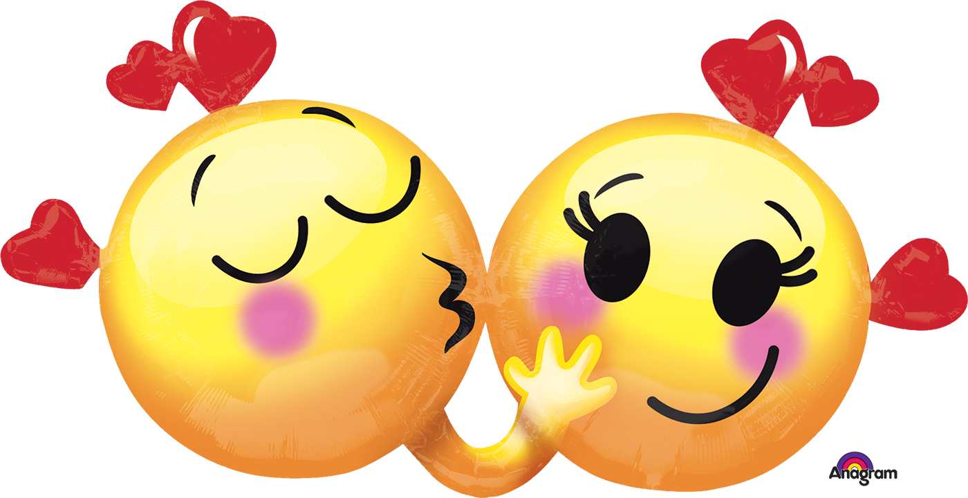 Emoticons In Love Balloon 36" P35 - Emoji Birthday Love (1400x721), Png Download