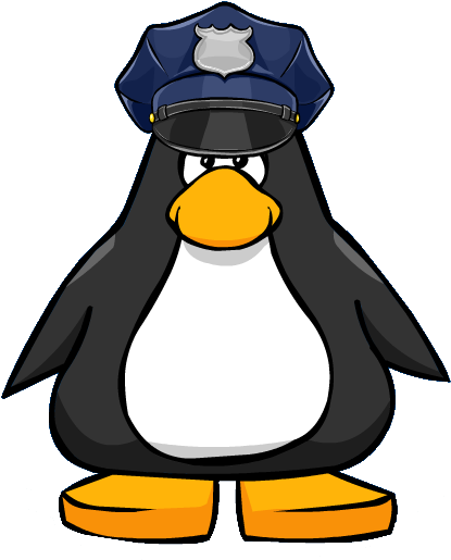 Cop Cap From A Player Card - Penguin With Top Hat (516x543), Png Download