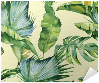 Seamless Watercolor Illustration Of Tropical Leaves, - Malloom Pillow Case,sofa Bed Home Decoration Festival (400x400), Png Download