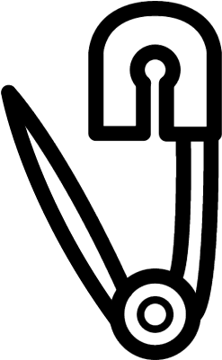 Safety Pin Tool Outline From Side View In Vertical - Safety Pin Coloring (400x400), Png Download