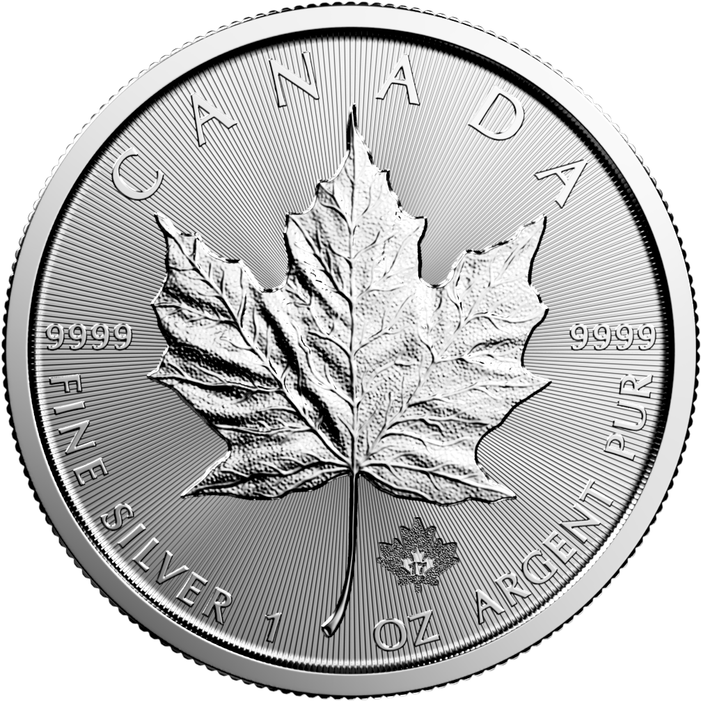 Silver Maple Leaf Back - 2014 Australian Kookaburra Silver Coin (1020x1020), Png Download