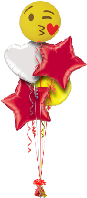 Emoji Kissing Heart Valentines Balloon - Happy Birthday Sister Balloon (286x686), Png Download