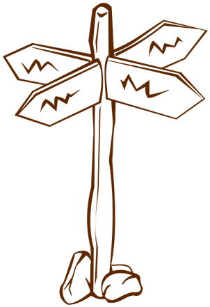 The Intersection Sign Of The Rpg Map Symbol - Cross Roads Sign (605x605), Png Download