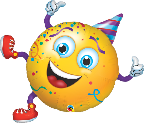Smiley Party Guy Foil Balloon 38" - Party Smiley (500x430), Png Download