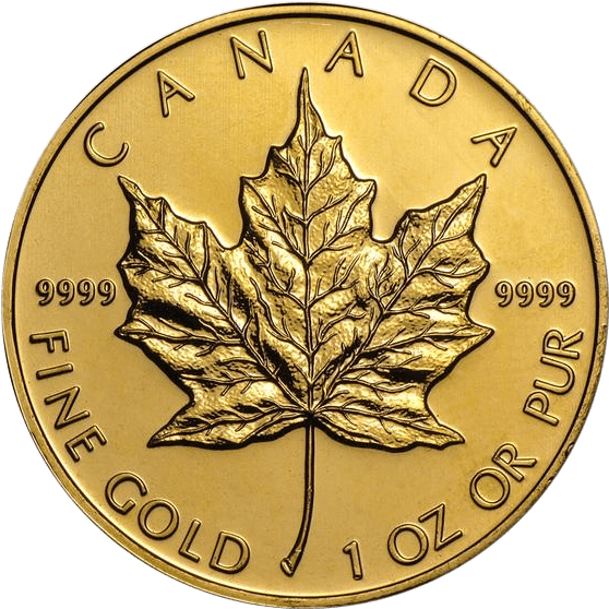 Canadian Maple Leaf - Gold Maple Leaf Coin (600x600), Png Download