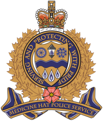 529 8400 Fax - Medicine Hat Police Service Logo (350x412), Png Download