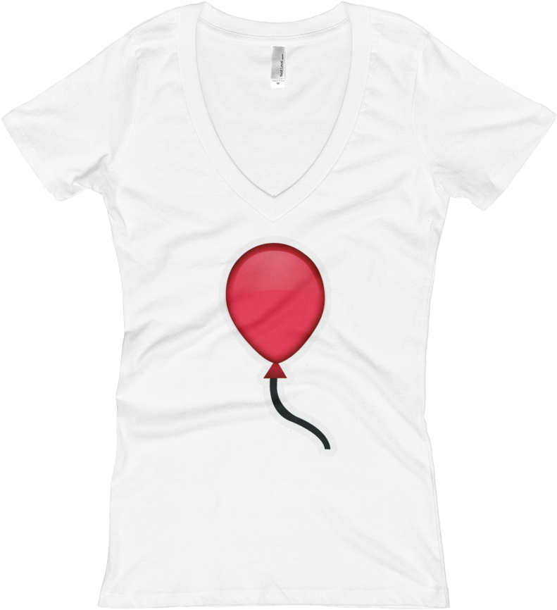 Women's Emoji V-neck - Balloon (1000x1000), Png Download