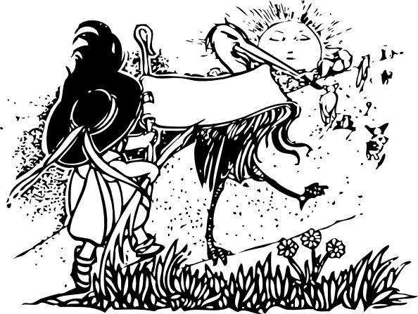 Bird Girl Walking Svg Clip Arts 594 X 447 Px (594x447), Png Download