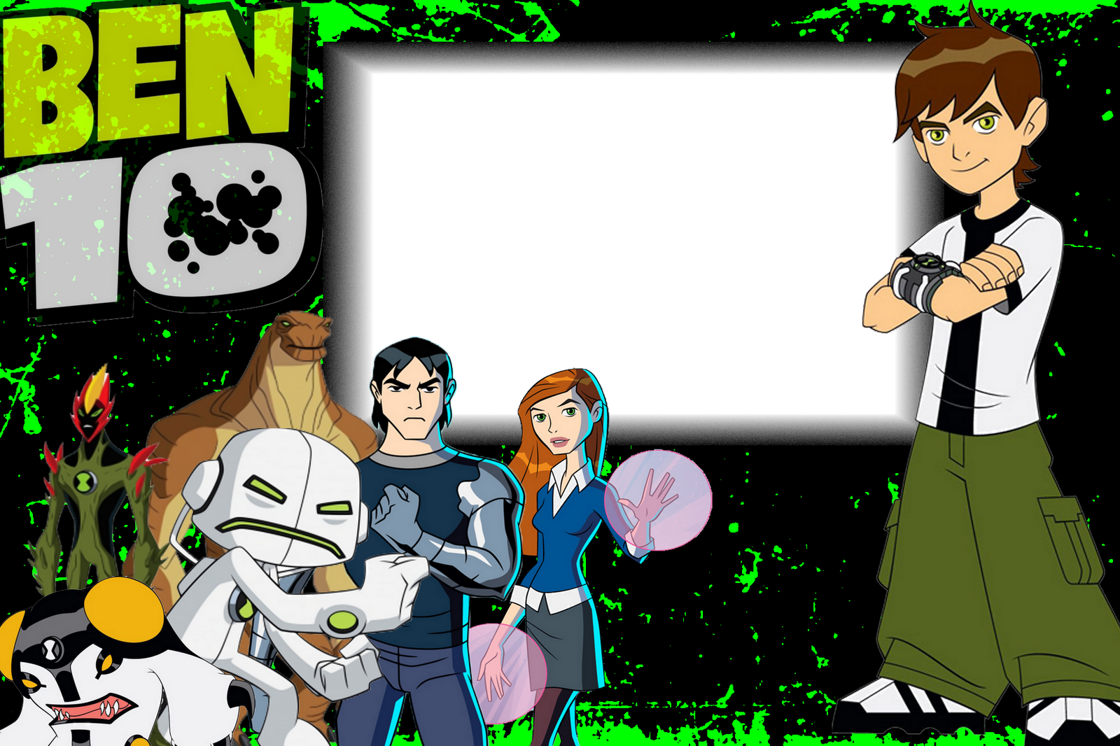 Ben 10 Fotos - Ben 10 Background Invitation (1600x1066), Png Download