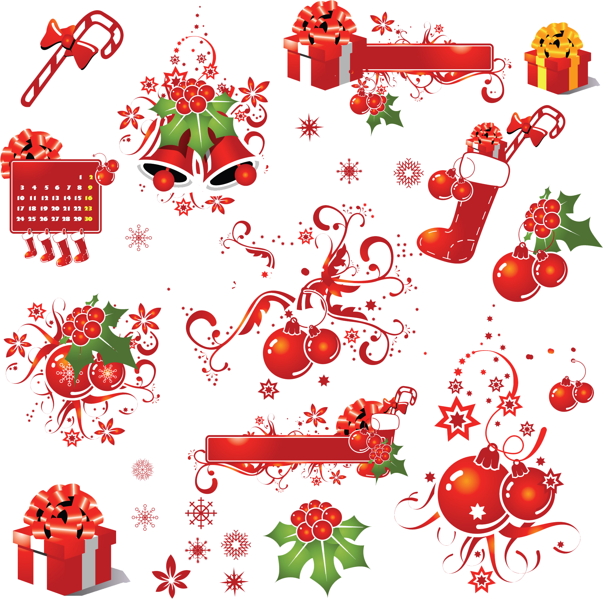 Christmas Elements Png Picture - Christmas Design Elements Png (2008x1988), Png Download