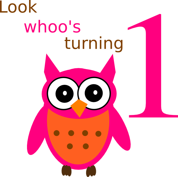 Owl 1st Birthday Svg Clip Arts 600 X 599 Px (600x599), Png Download