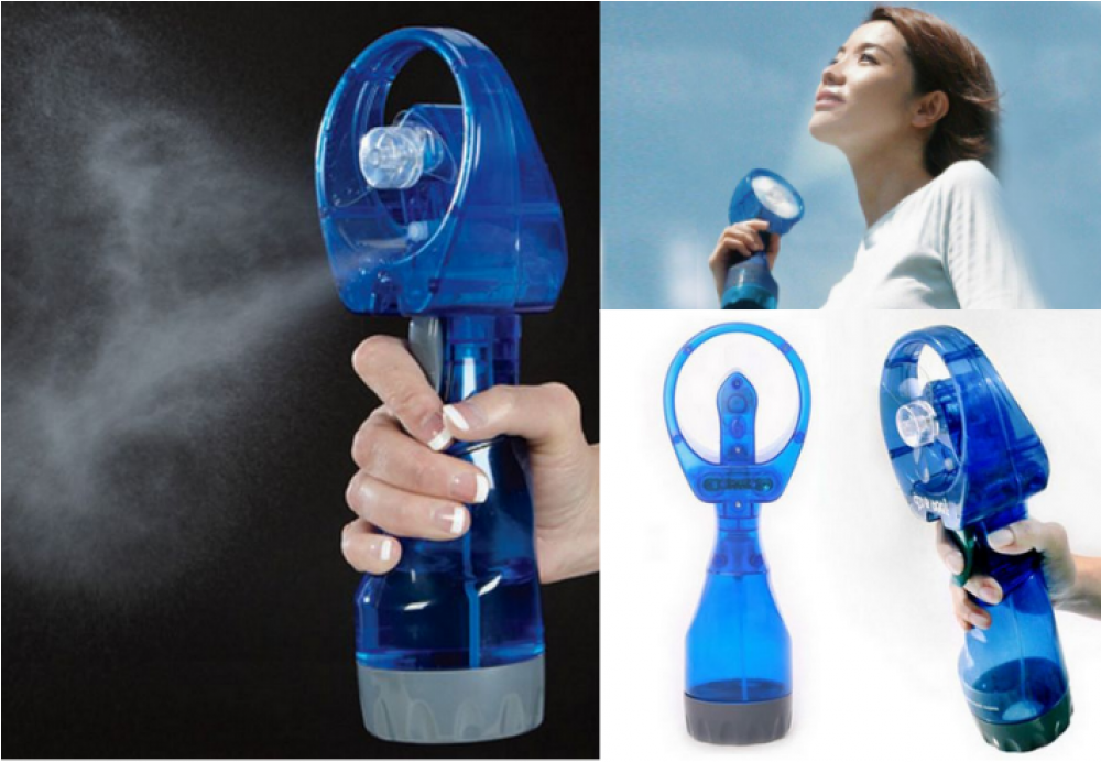 Battery Powered Water Spray Fan (1000x1000), Png Download