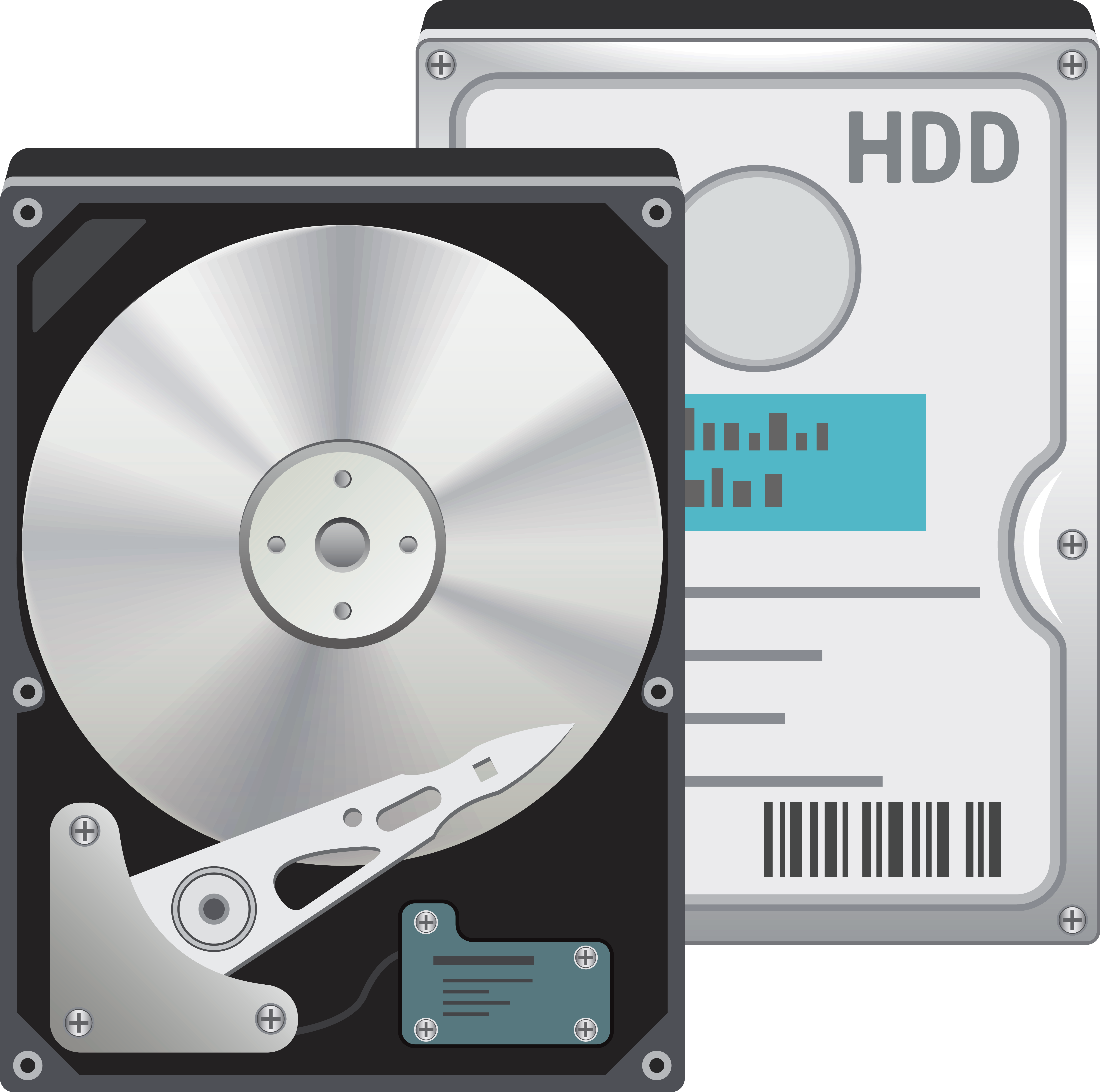 Hard Disk Drive Hdd Png Clipart - Hard Disk Clipart (6122x6079), Png Download