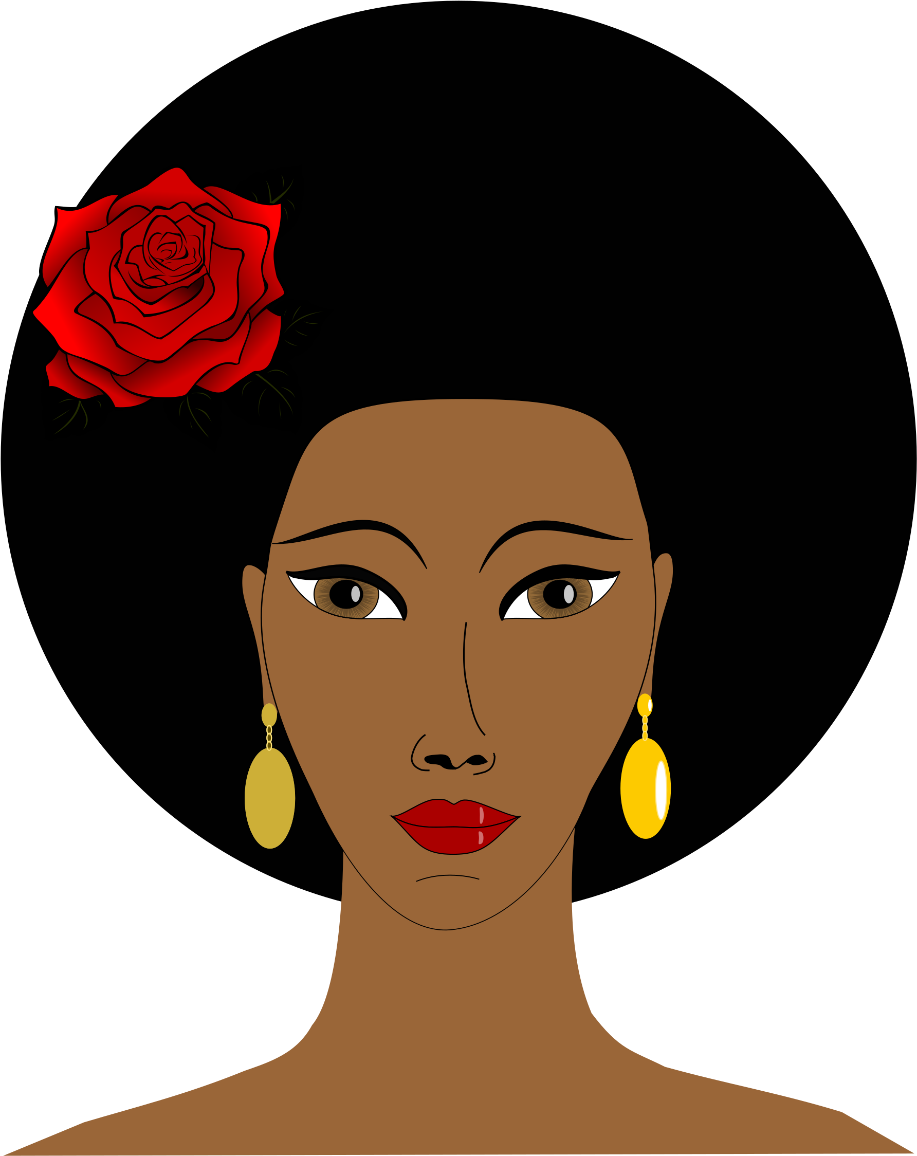 Black Woman With A Rose Icons Png - Black Woman Clipart (1935x2400), Png Download
