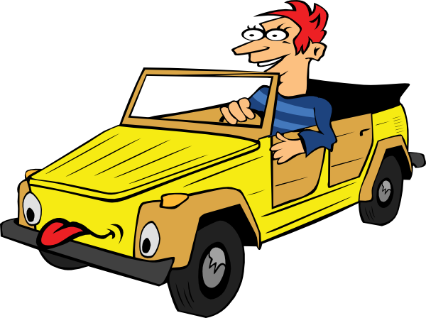 Boy Driving Car Cartoon Clip Art - Mom, Can I Drive? (600x448), Png Download