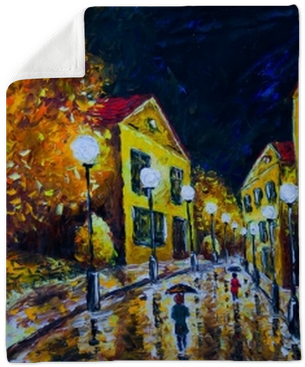 Oil Painting Night Evening City, French Village, Yellow - Impressionism Paintings (400x400), Png Download