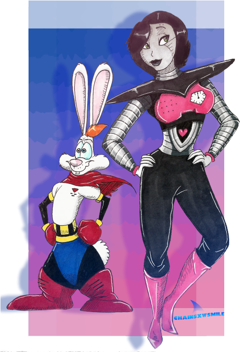 Ya'll Have The Papyrus And Mettaton Who Framed Roger - Mettaton Jessica Rabbit (500x713), Png Download