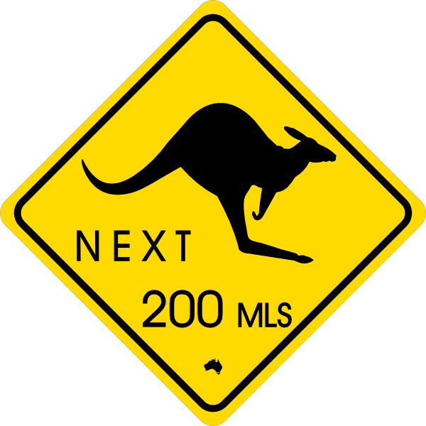 Kangaroo Traffic Sign Svg Clip Arts 600 X 600 Px (600x600), Png Download