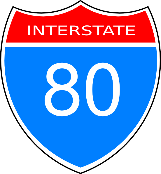 How To Set Use Interstate 80 Road Sign Clipart (552x596), Png Download