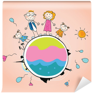Happy Family On Earth Vector Illustration - Happy Family On Earth (400x400), Png Download