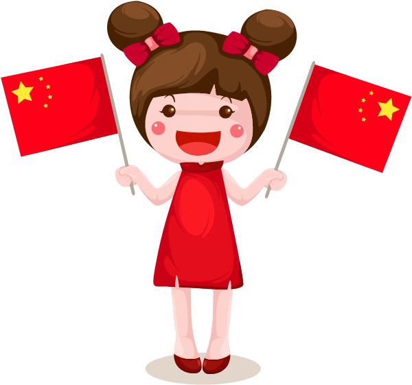 Chinese Kids Clipart Png - Chinese Flag Cartoon Png (813x879), Png Download