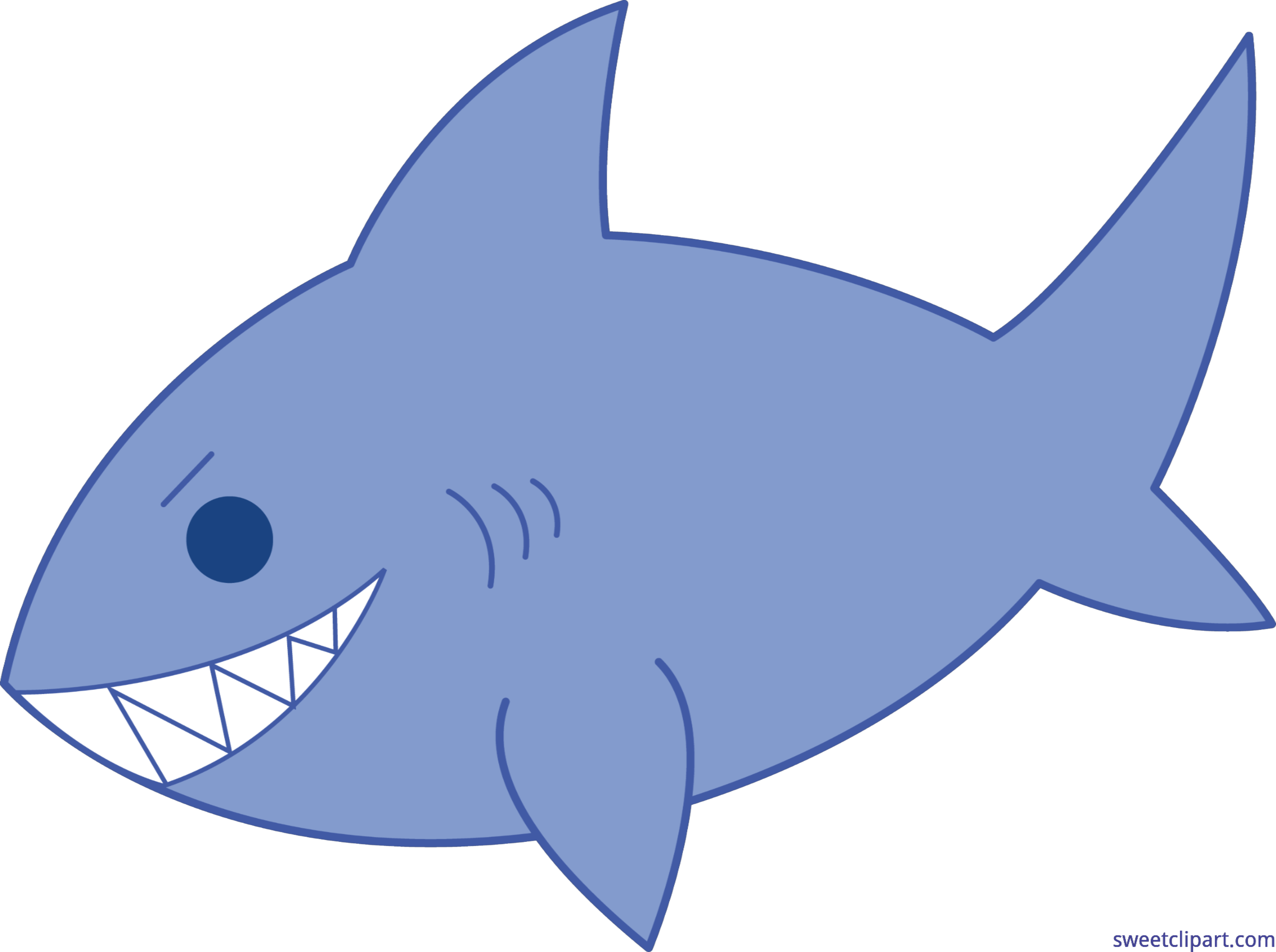 Blue Shark Clip Art - Shark Clip Art Png (4663x3480), Png Download