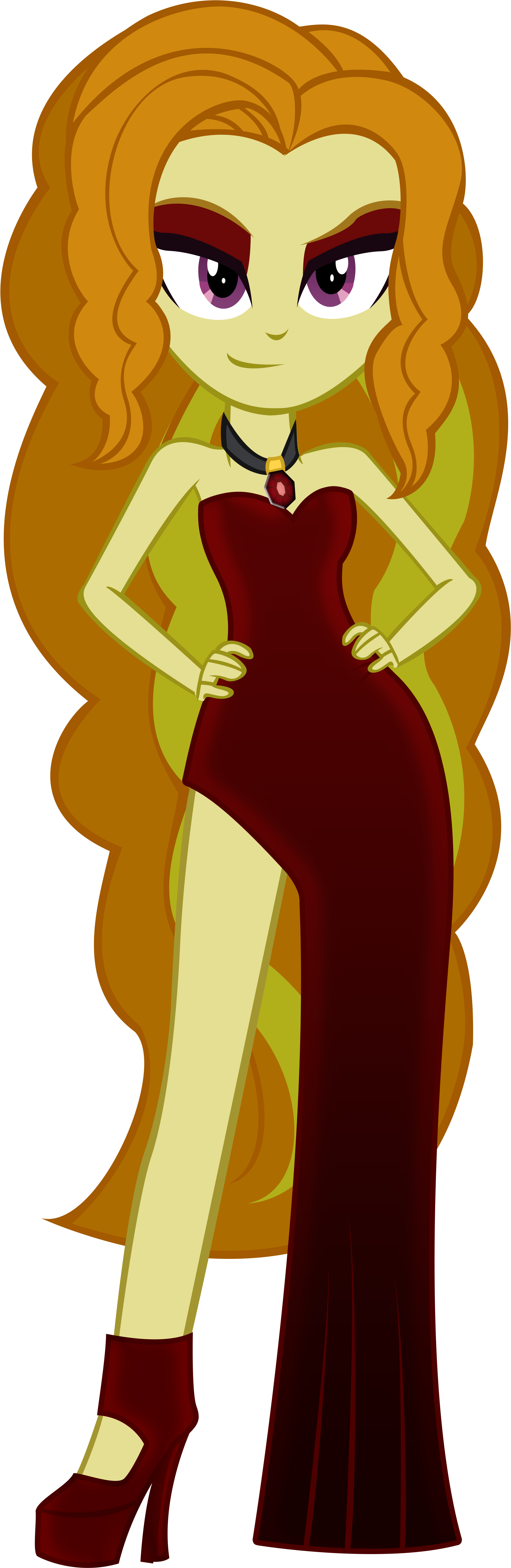 Bare Shoulders, Clothes, Dead Source, Dress, Equestria - Adagio Dazzle In A Dress (2500x6916), Png Download