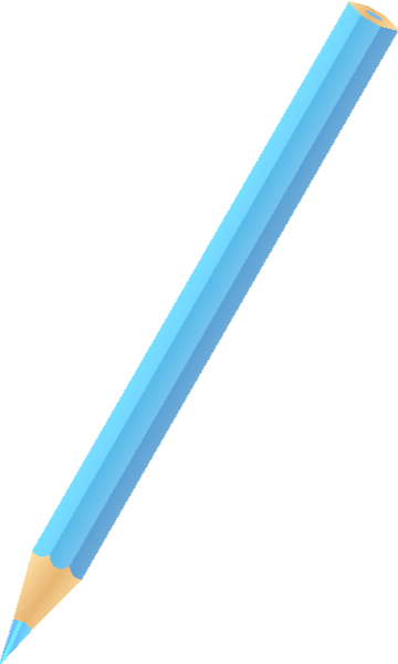 Pencil Vector Png Download - Light Blue Color Pencil (360x600), Png Download
