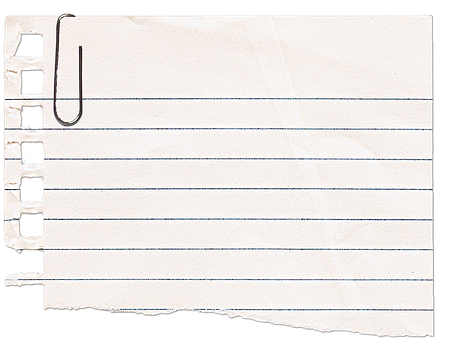Paper, Paper Clip, Lines, Feint, Torn, Note, To Write - Darkness (720x720), Png Download