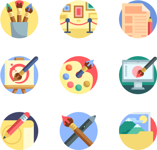 Art And Design 50 Icons - Flat Icons (600x564), Png Download