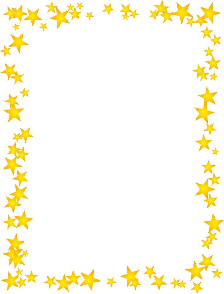Gold Stars Scattered Border Borders For Paper, Borders - Star Border (756x990), Png Download
