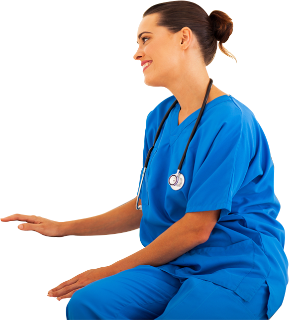 Nurse Sitting Png (1600x782), Png Download