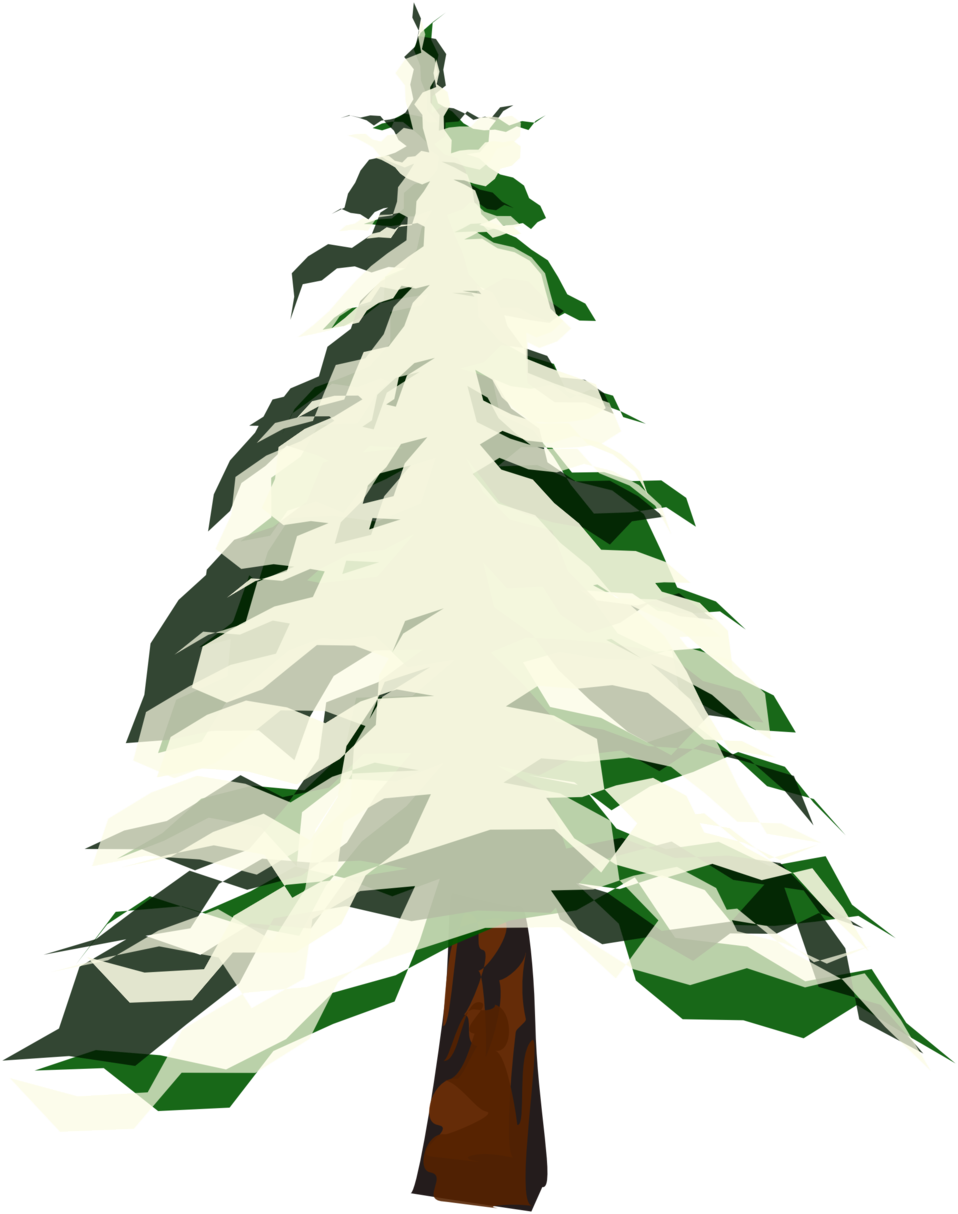 Clip Art Transparent Tree With Snow Clip Art At Clker - Snow Tree Vector Png (468x594), Png Download