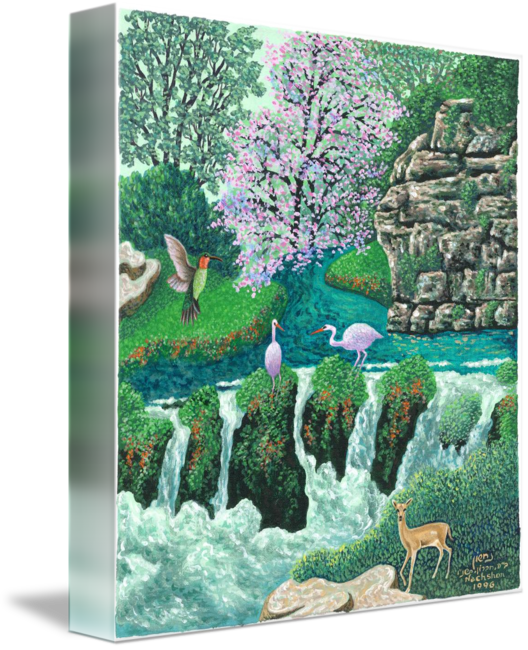 Pink-flamingoes Art - Painting (528x650), Png Download